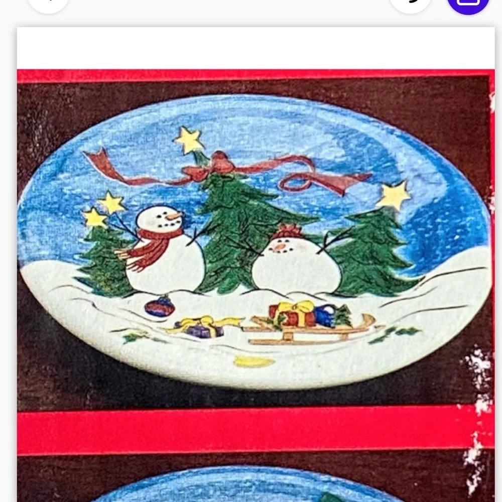 NIB Make the Season Bright Hand Painted 8” Salad/Dessert Plates - Picture 5 of 14